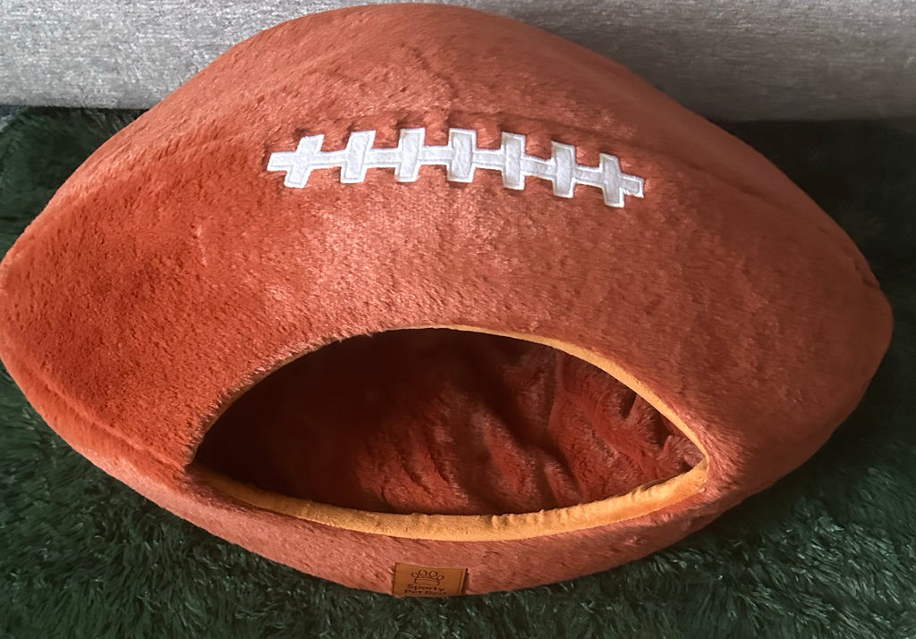 The Touchdown Bed™ Football-Shaped Cozy Cave Bed for Pets
