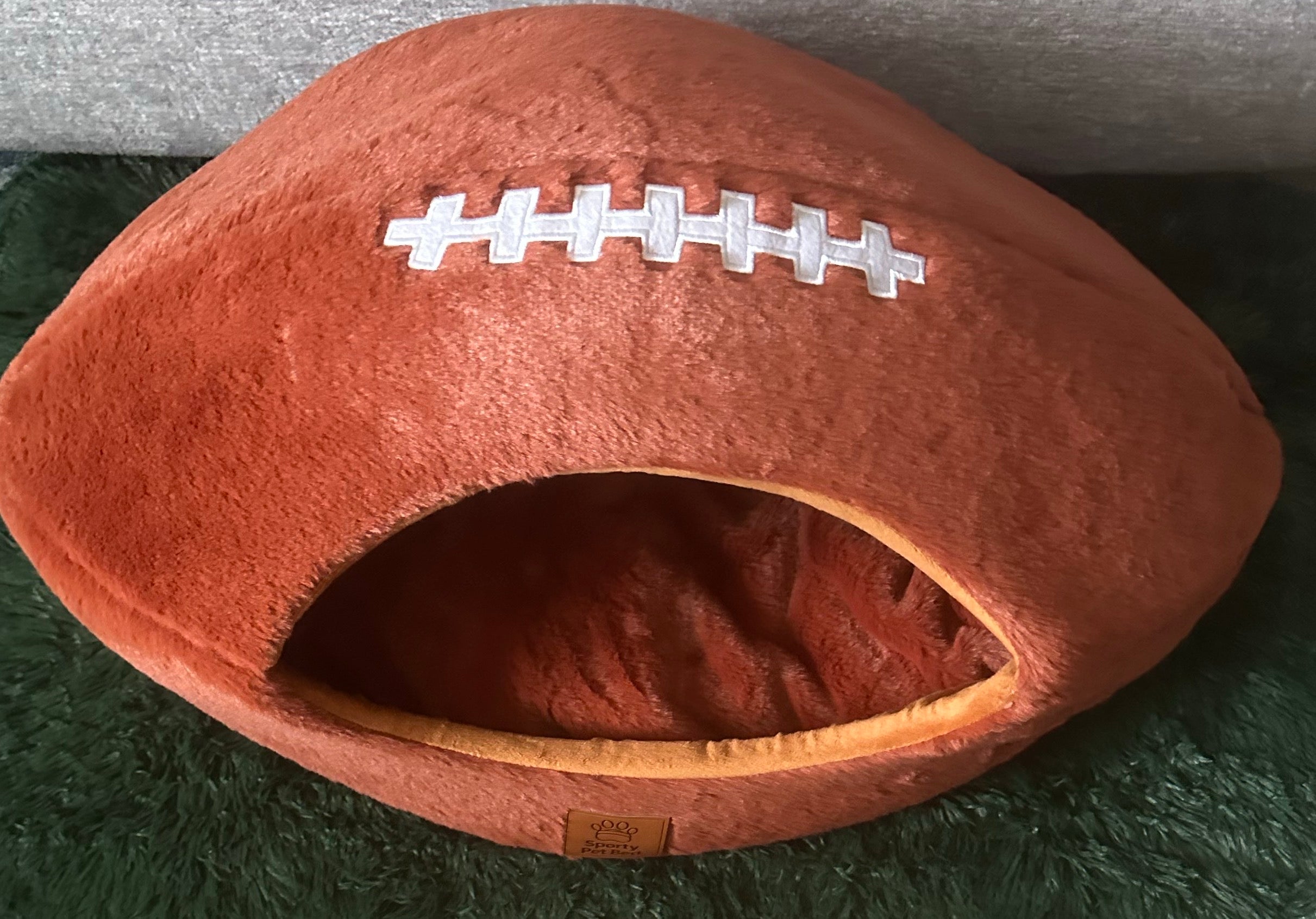 The Touchdown Bed™ Football-Shaped Cozy Cave Bed for Pets